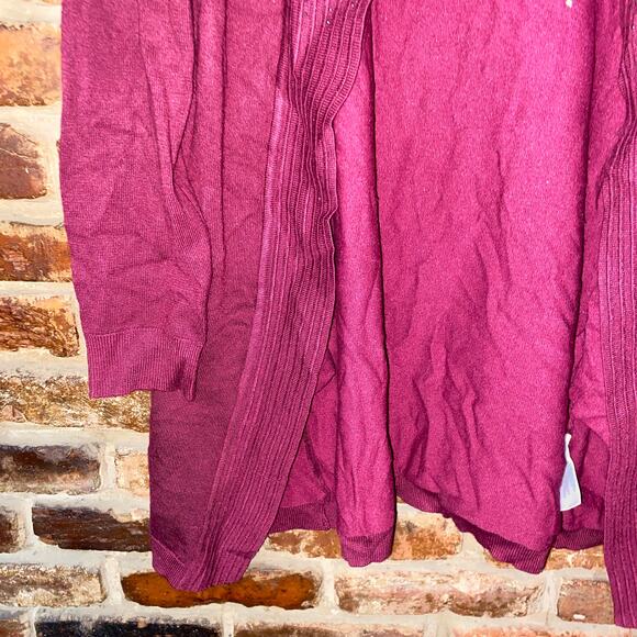 Love Forever Maroon Red Embellished Open Front Cardigan Sweater Size Medium - Picture 3 of 5